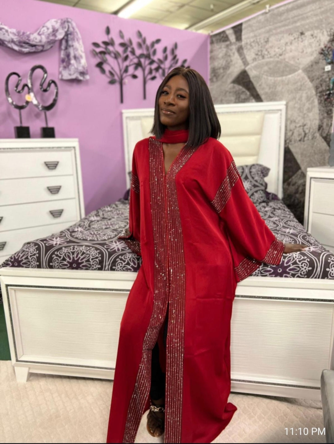 Ajoke Dubai Quality Sequence Abaya/Kimono